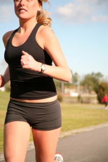 a woman running
